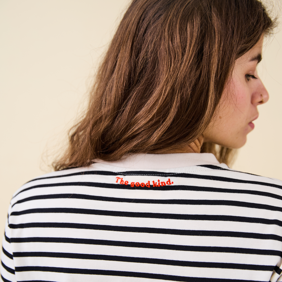 Langarmshirt Gestreift aus Bio-Baumwolle in Schwarz/Off-White