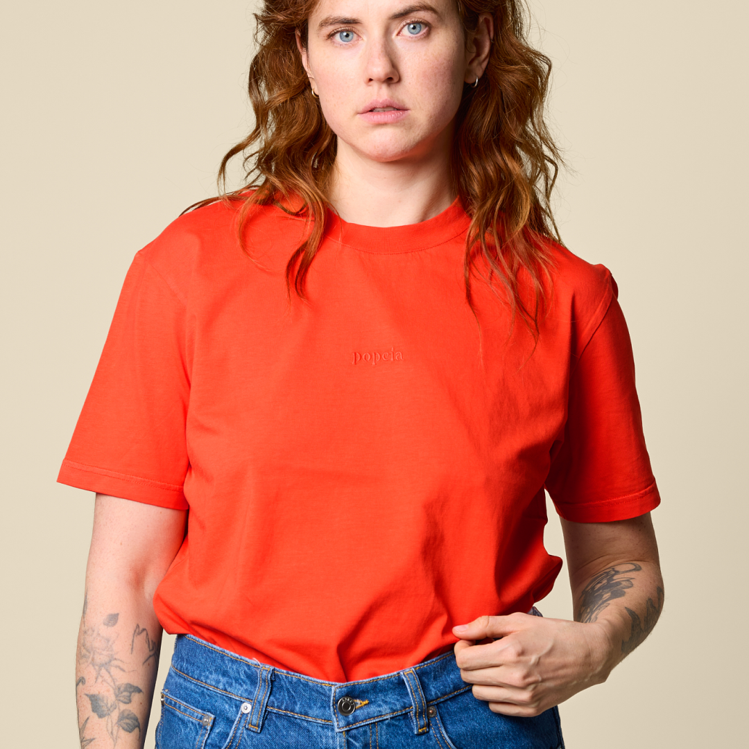 T-Shirt aus Bio-Baumwolle in popeia Rot