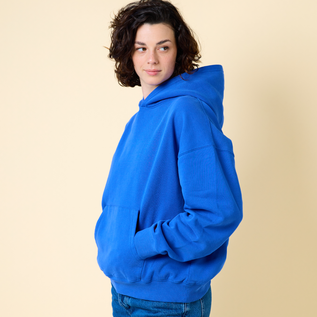 Hoodie aus Bio-Baumwolle in Königsblau