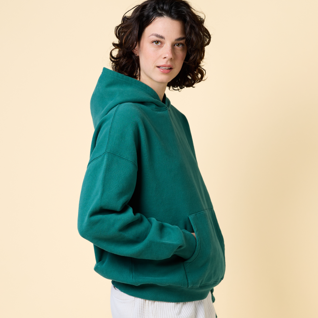 Hoodie aus Bio-Baumwolle in College Grün