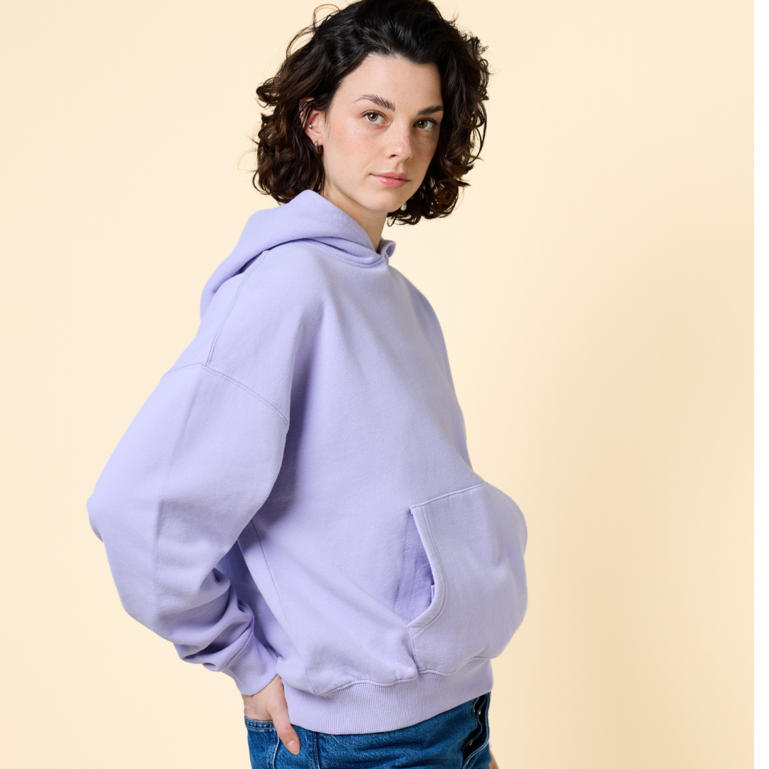 Hoodie aus Bio-Baumwolle in Lila