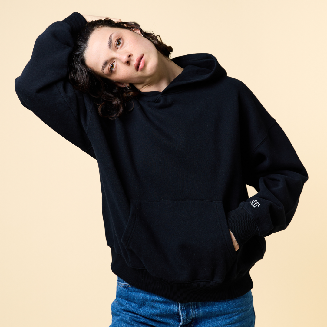 Hoodie aus Bio-Baumwolle in Schwarz