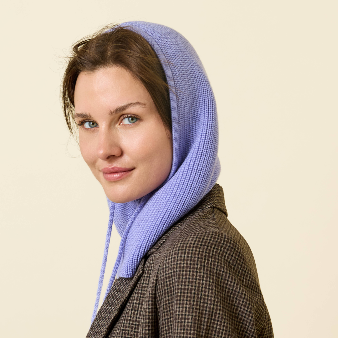 Balaclava aus Merinowolle - Lila