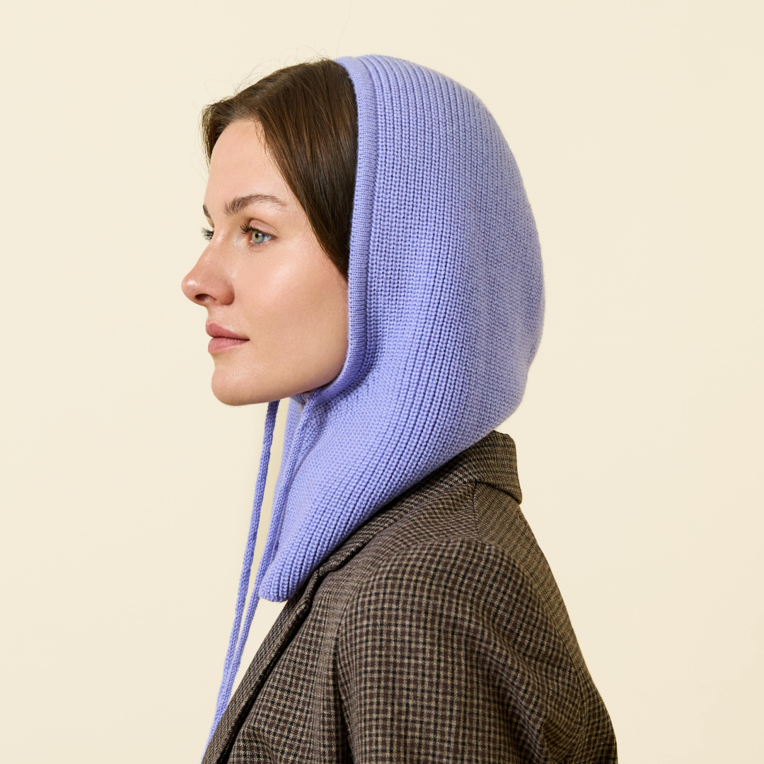 Balaclava aus Merinowolle - Lila
