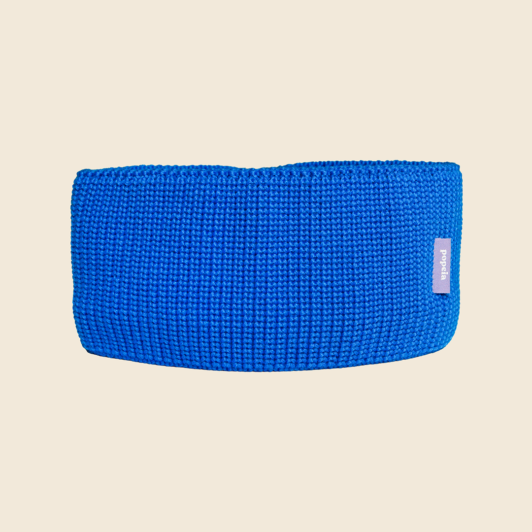 Stirnband aus Merinowolle - Blau