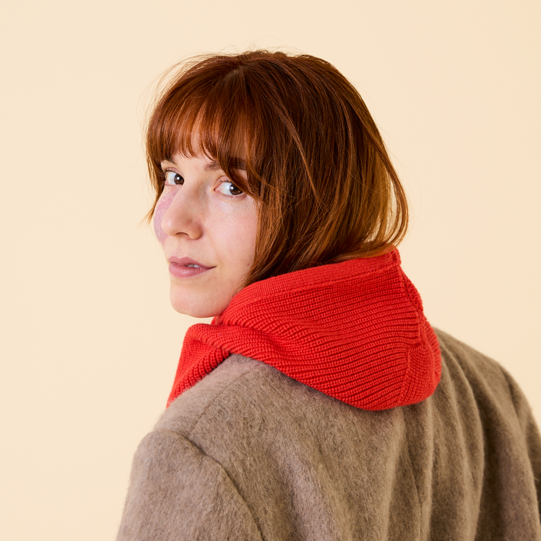 Balaclava aus Merinowolle - popeia Rot