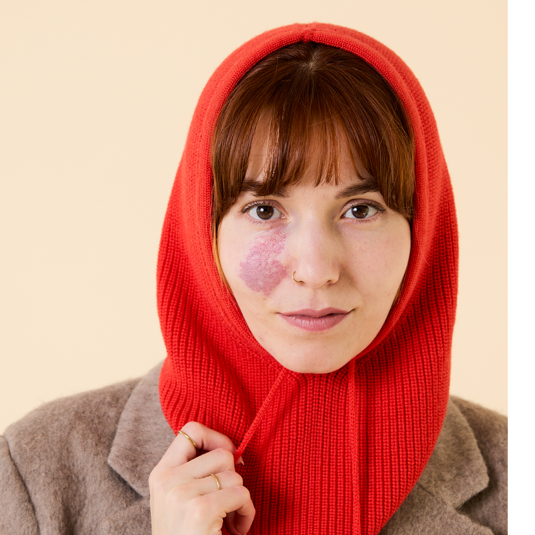 Balaclava aus Merinowolle - popeia Rot