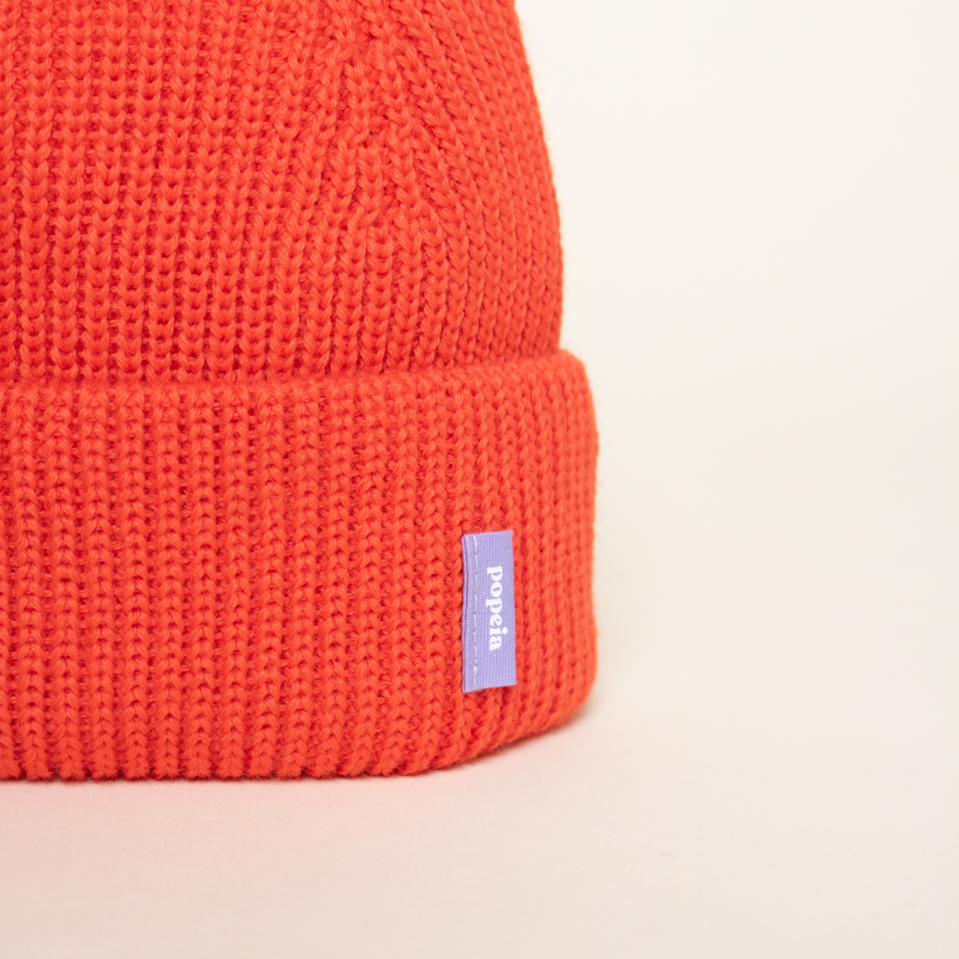 Beanie aus Merinowolle - popeia Rot