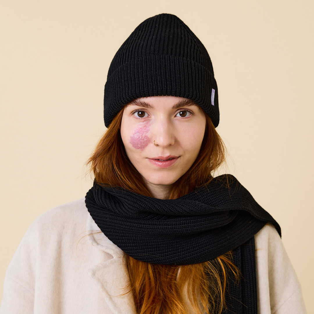 Beanie aus Merinowolle - Schwarz