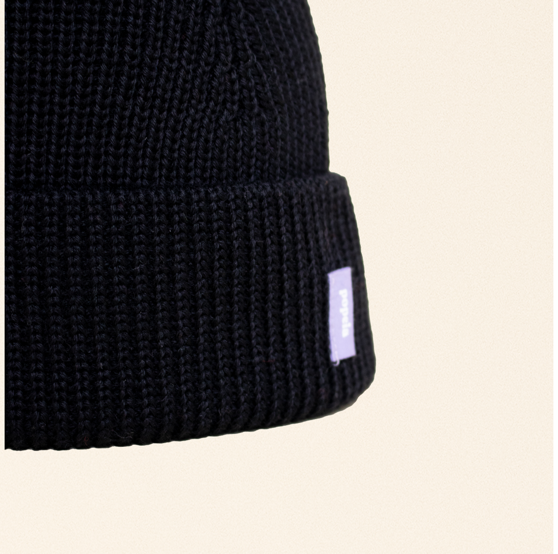 Beanie aus Merinowolle - Schwarz