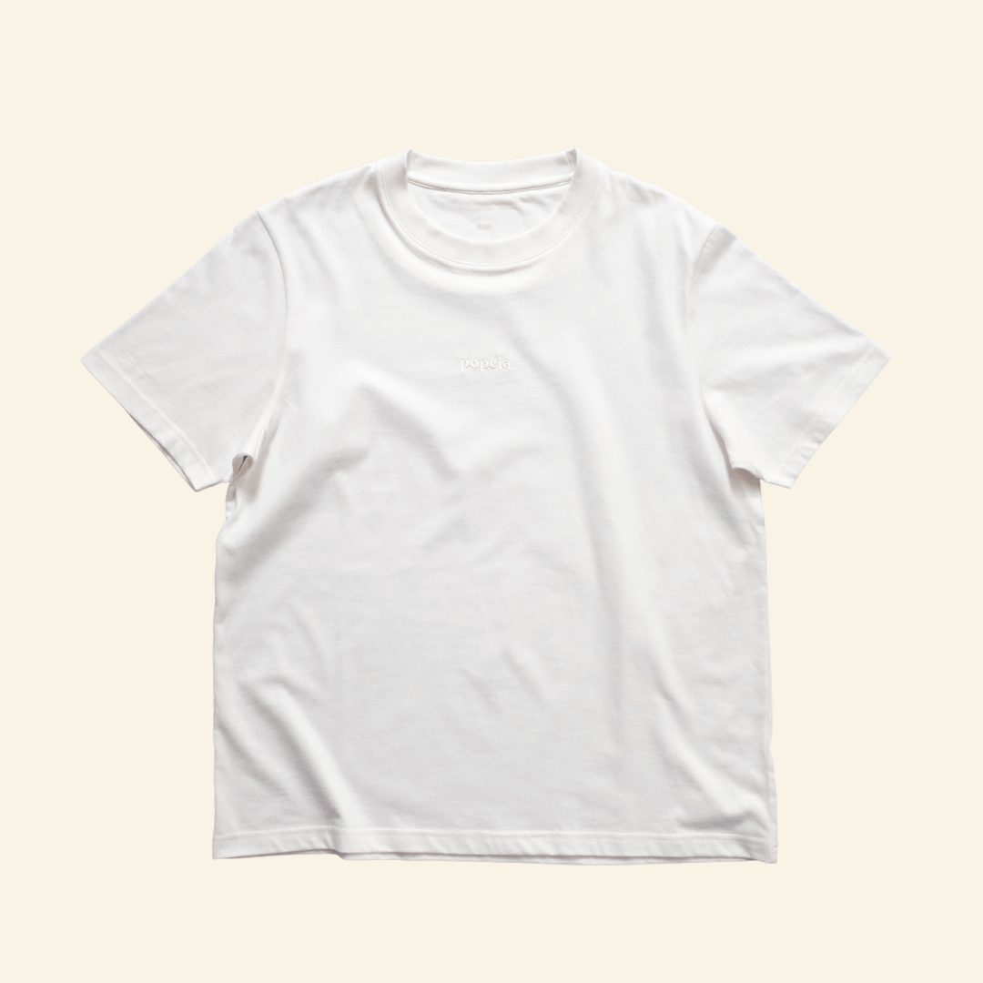 T-Shirt aus Bio-Baumwolle in Off-White