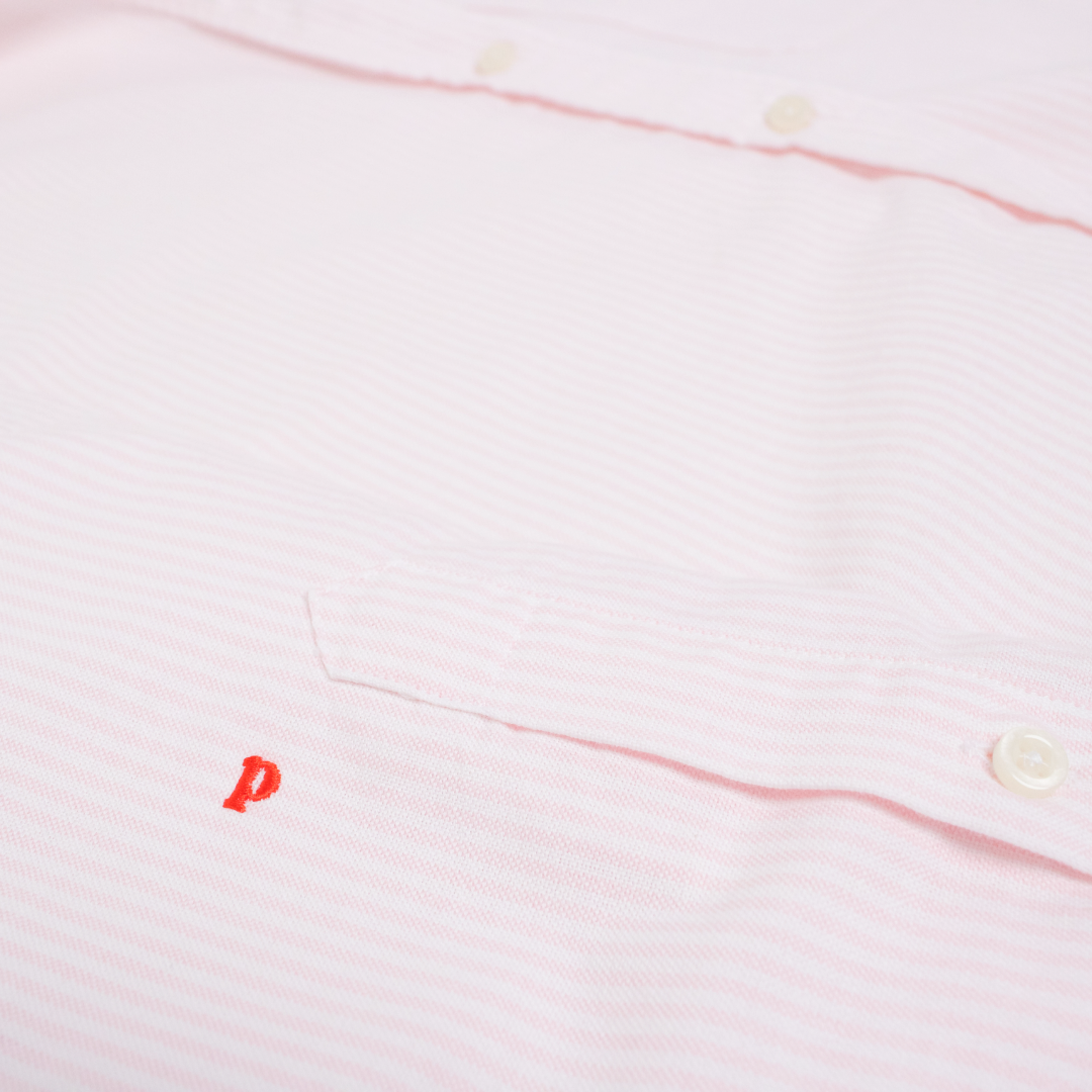 Organic Cotton Shirt (Striped) in Pink/White