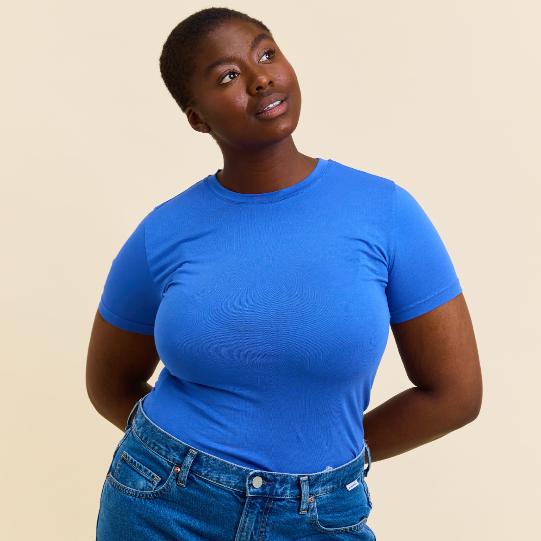Tight Organic Cotton T-Shirt in Royal Blue