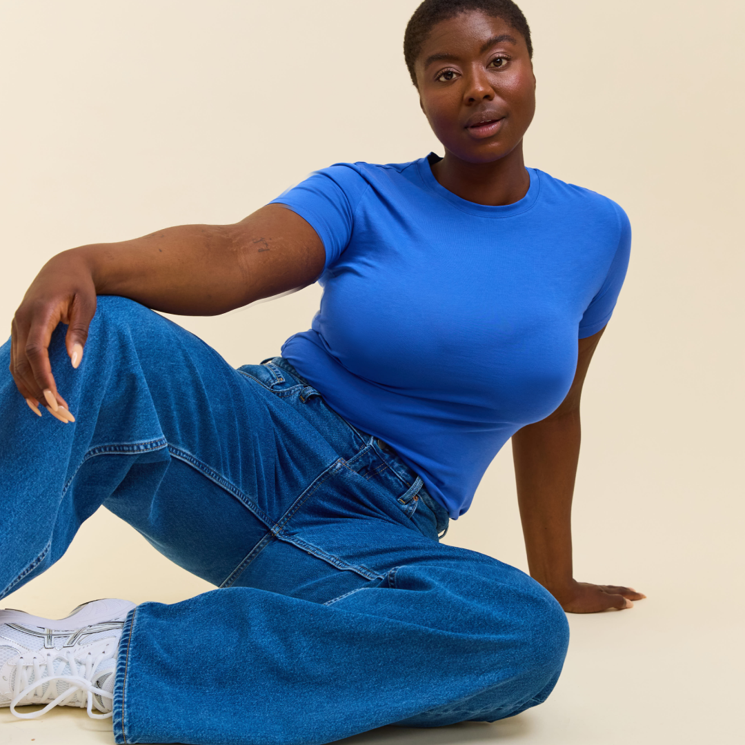 Tight Organic Cotton T-Shirt in Royal Blue