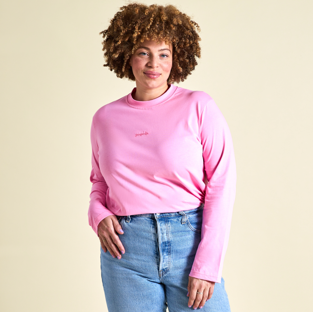 Langarmshirt aus Bio-Baumwolle in Pink