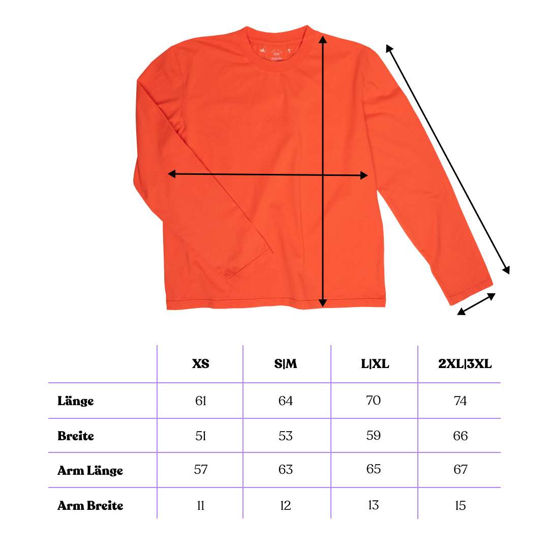 Langarmshirt aus Bio-Baumwolle in popeia Rot