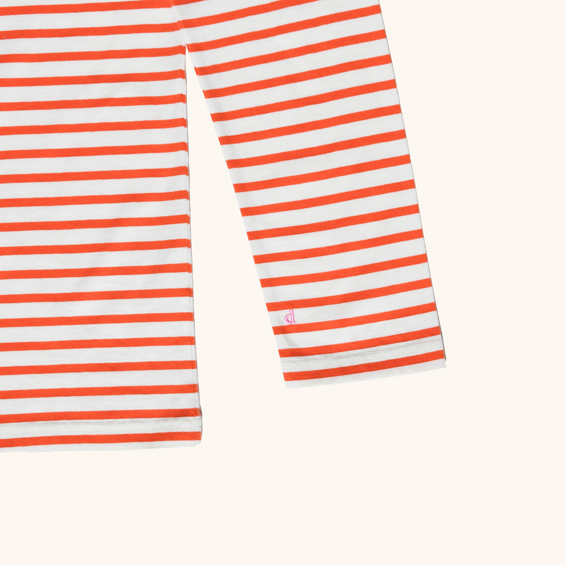 Langarmshirt Gestreift aus Bio-Baumwolle in Popeia Rot/Off-White