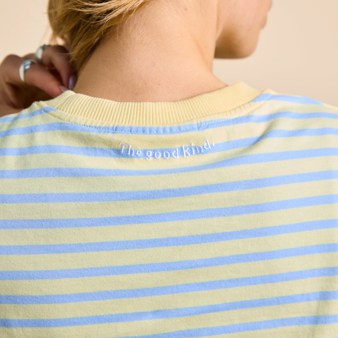 Langarmshirt Gestreift aus Bio-Baumwolle in Gelb/Hellblau