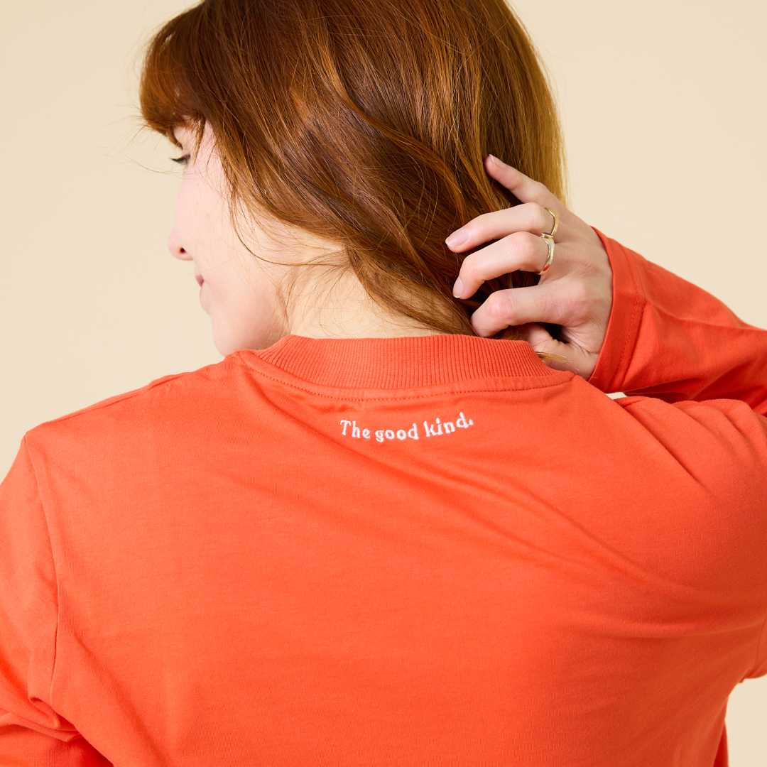 Langarmshirt aus Bio-Baumwolle in popeia Rot