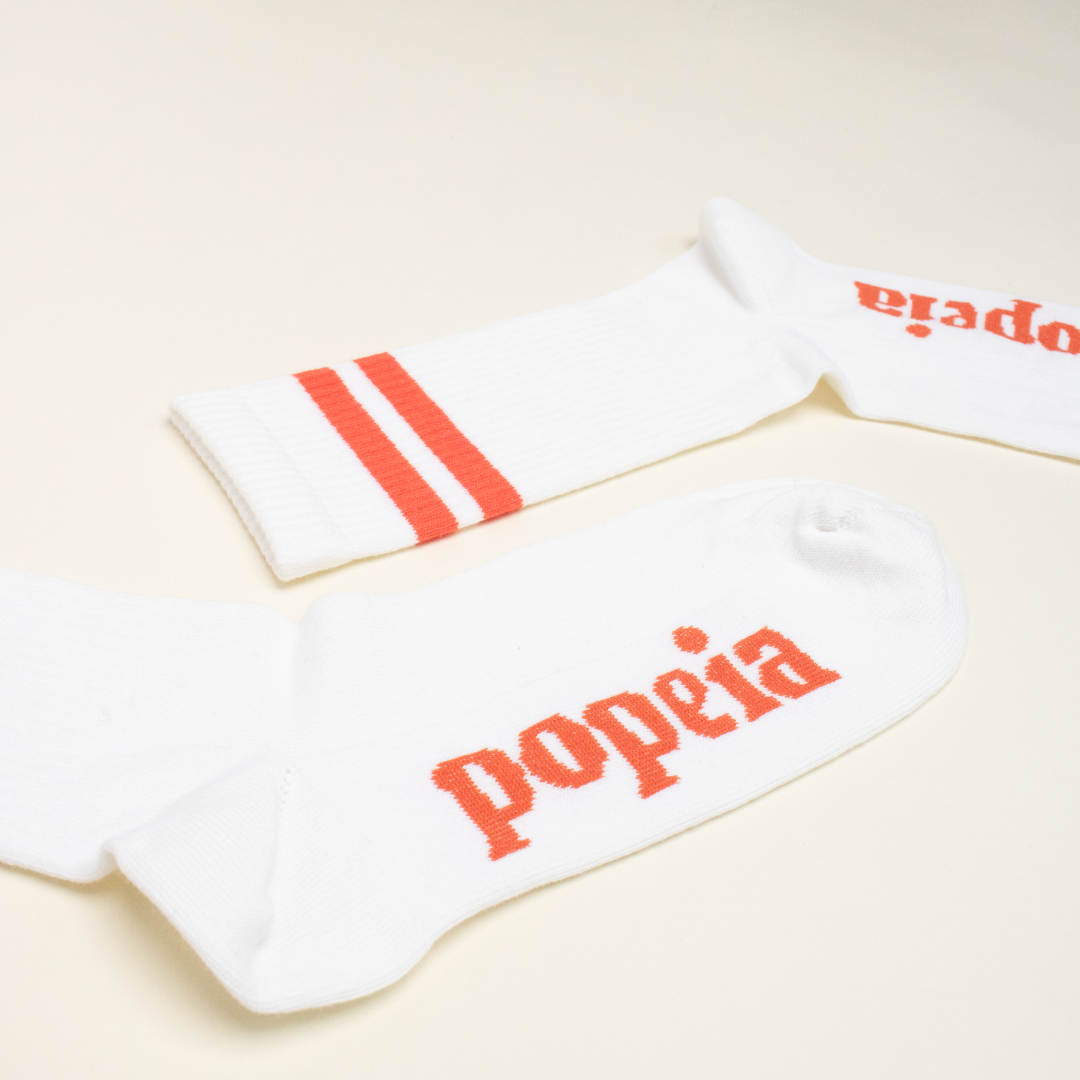 The Tennis - Organic Cotton Socks with Red Stripes