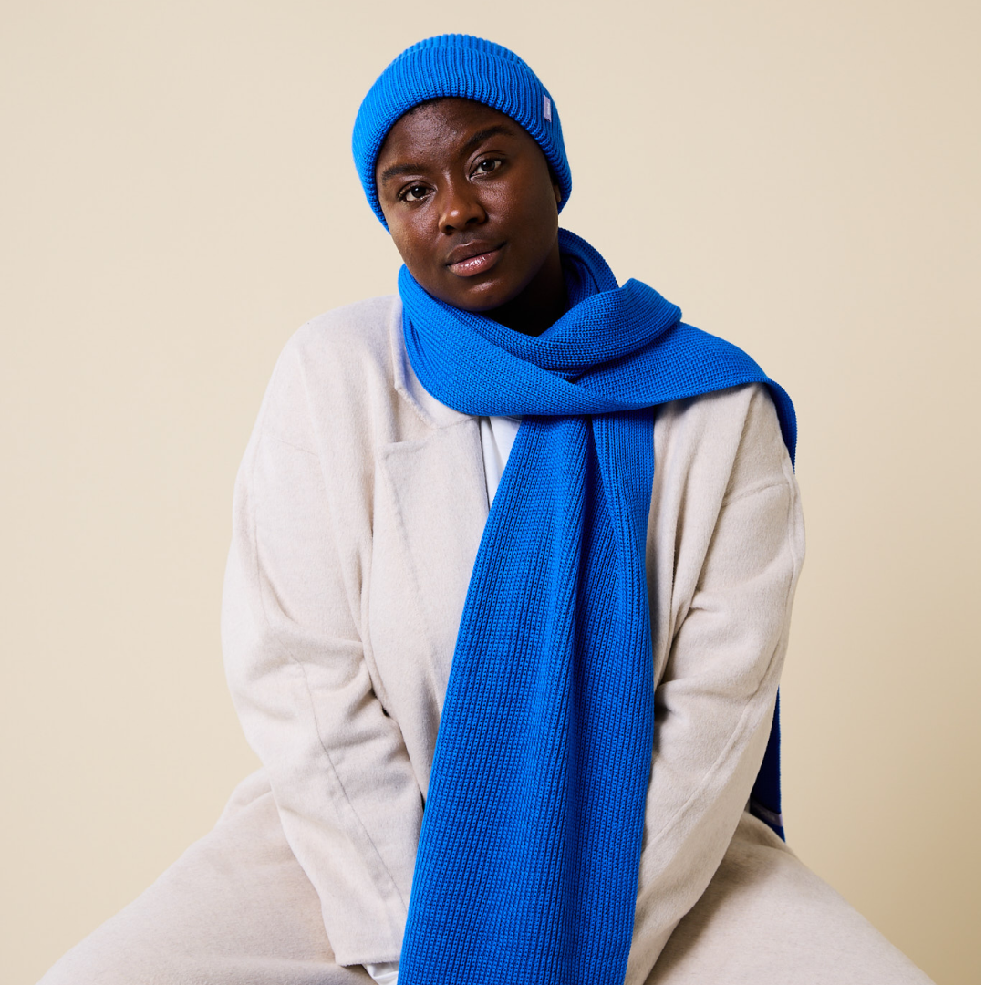 Merino Wool Scarf - Blue