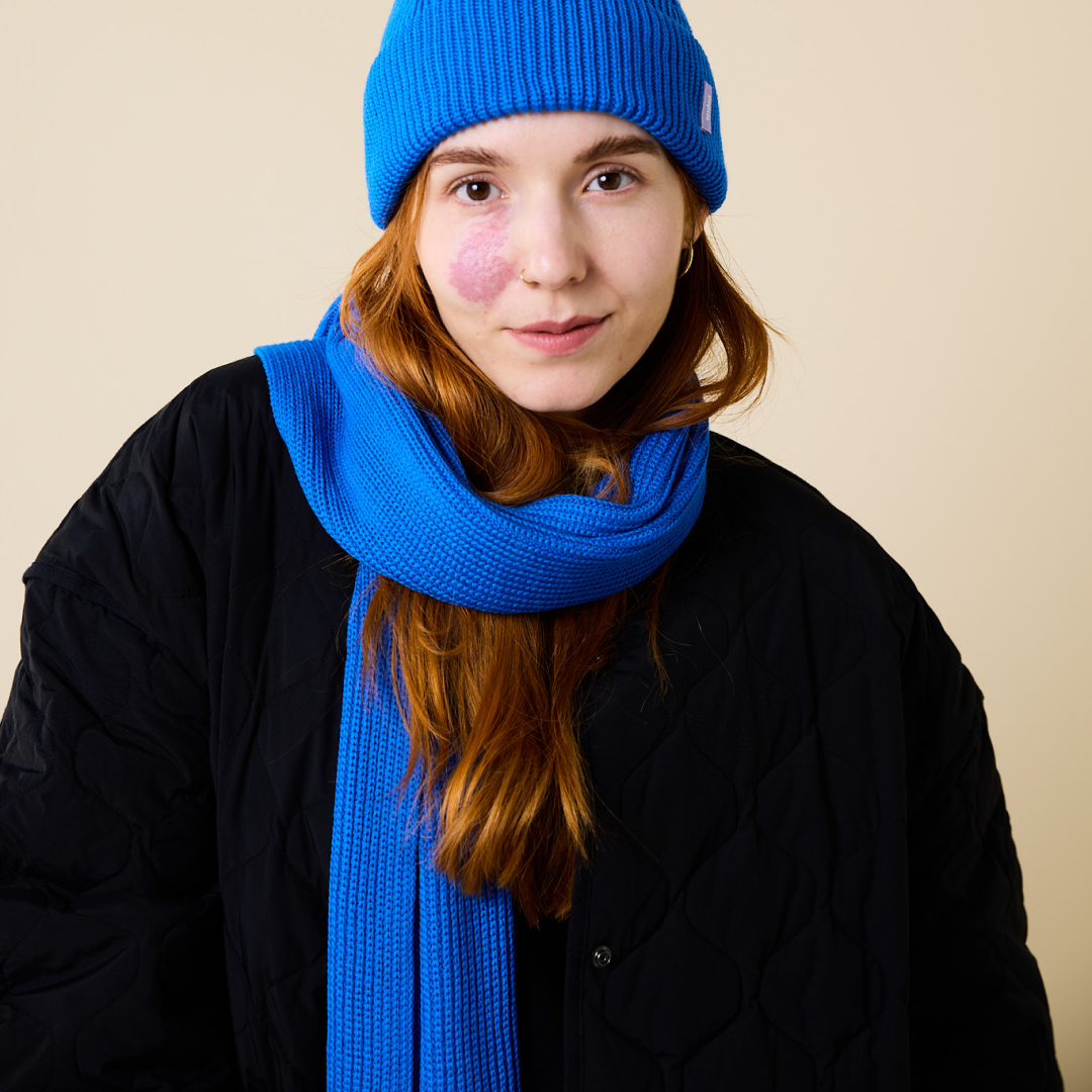 Merino Wool Scarf - Blue
