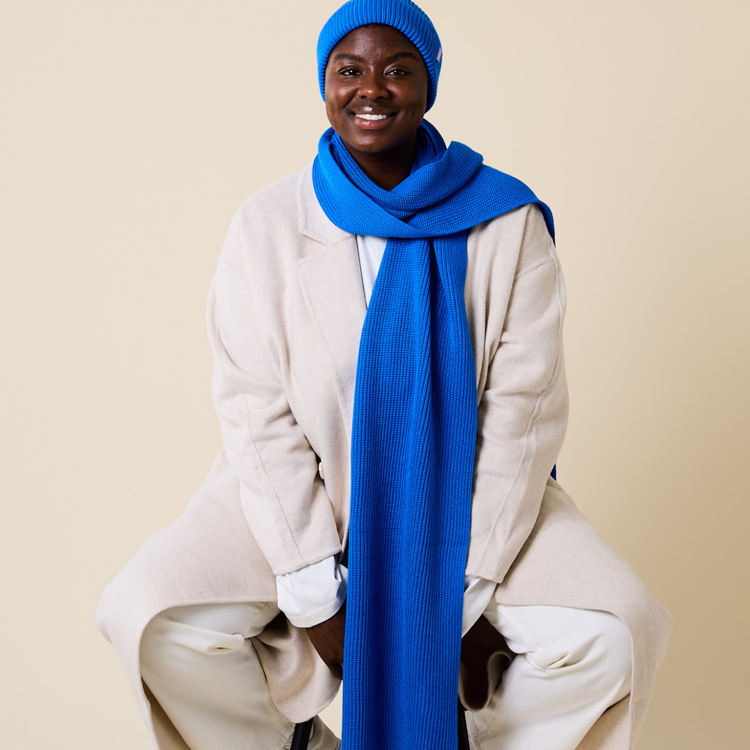 Merino Wool Scarf - Blue