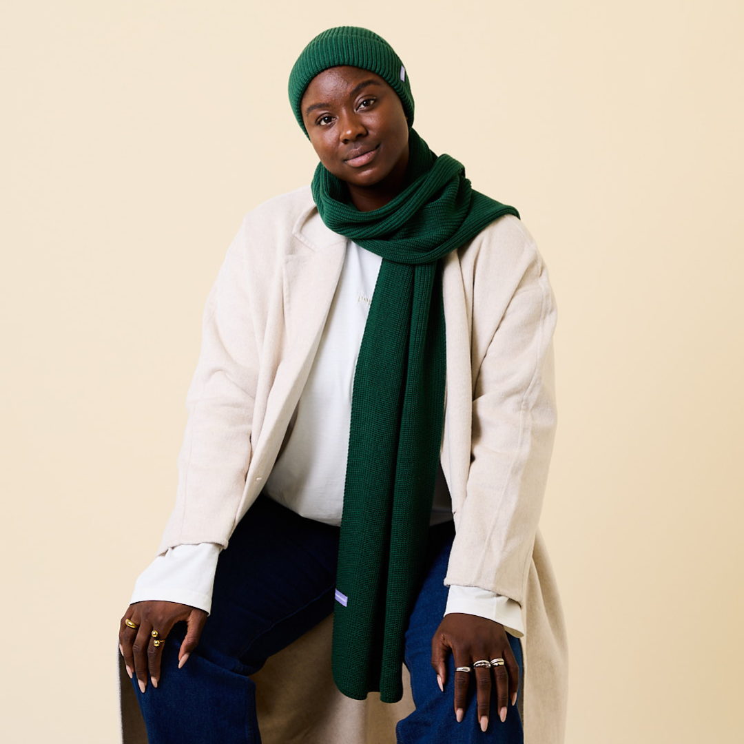 Merino Wool Scarf - Green