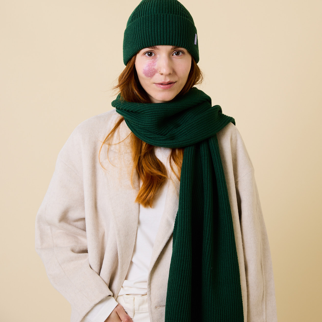Merino Wool Scarf - Green