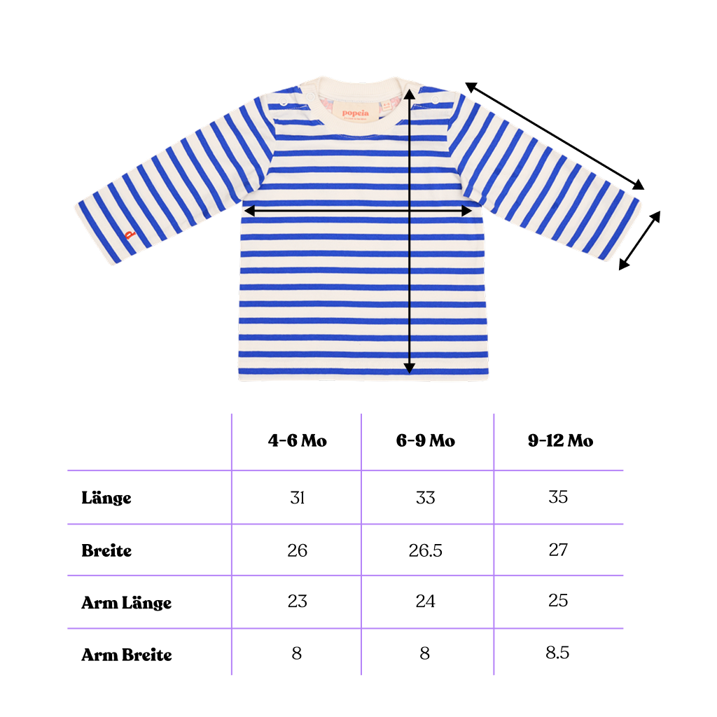 Baby Long-Sleeved Striped Organic Cotton Shirt in Royal Blue/Off-White