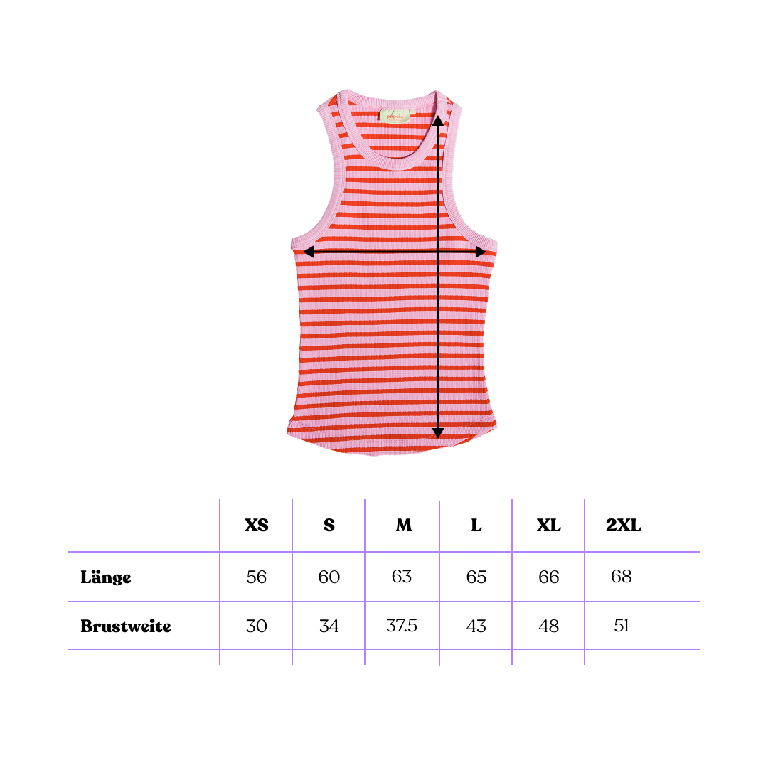 The 24/7 Top aus Bio-Baumwolle Gestreift in Pink/Rot
