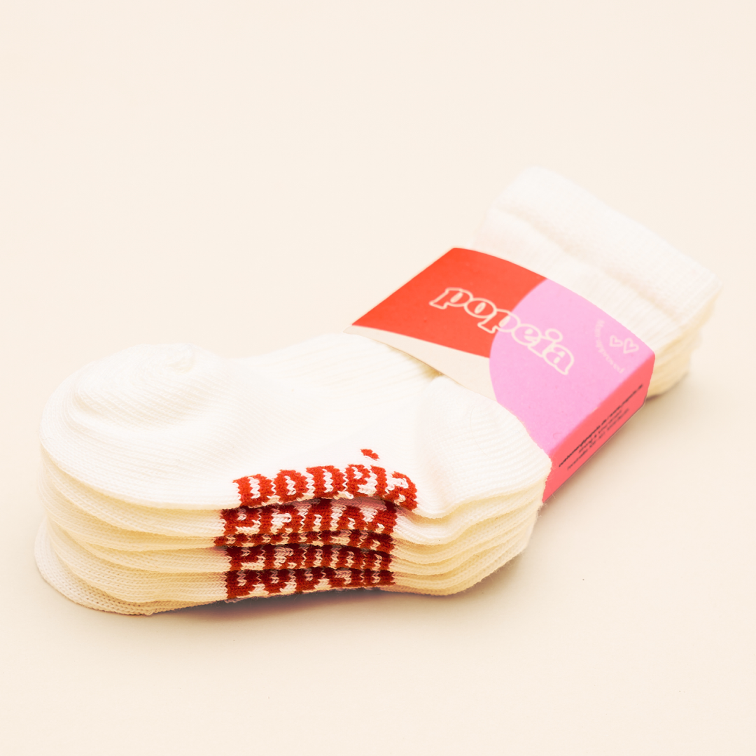 The Casual - Organic Cotton Baby Socks with Anti-Slip Soles in Off-White, 6–12 Months, 3 Pairs