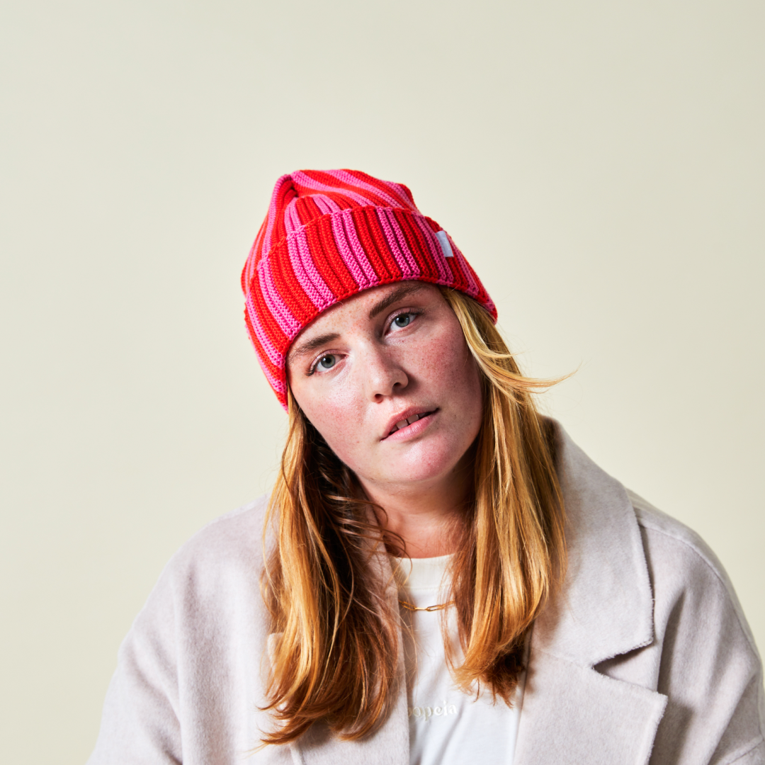 Special Beanie & Schal im Set - Rot