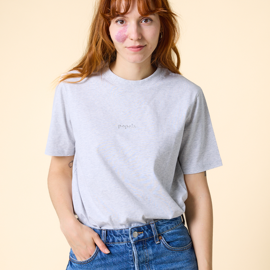 T-Shirt aus Bio-Baumwolle in Grau
