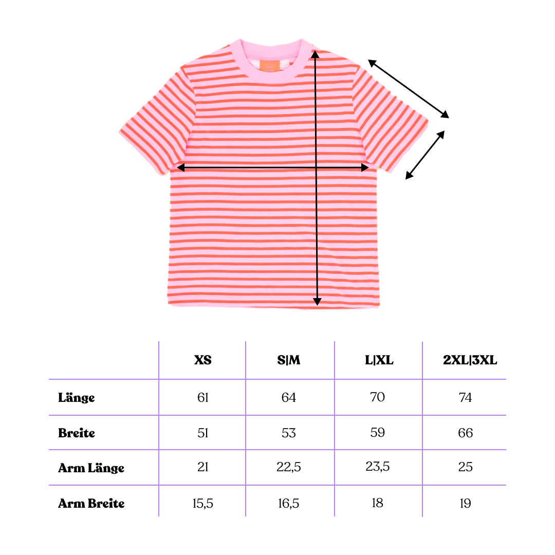 T-Shirt Gestreift aus Bio-Baumwolle in Pink/Rot