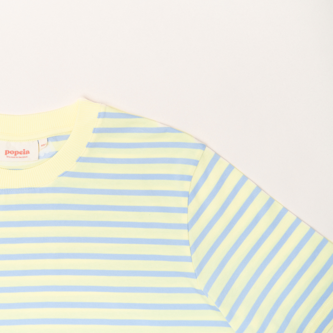 Organic Cotton T-Shirt (Striped) in Yellow/Light Blue