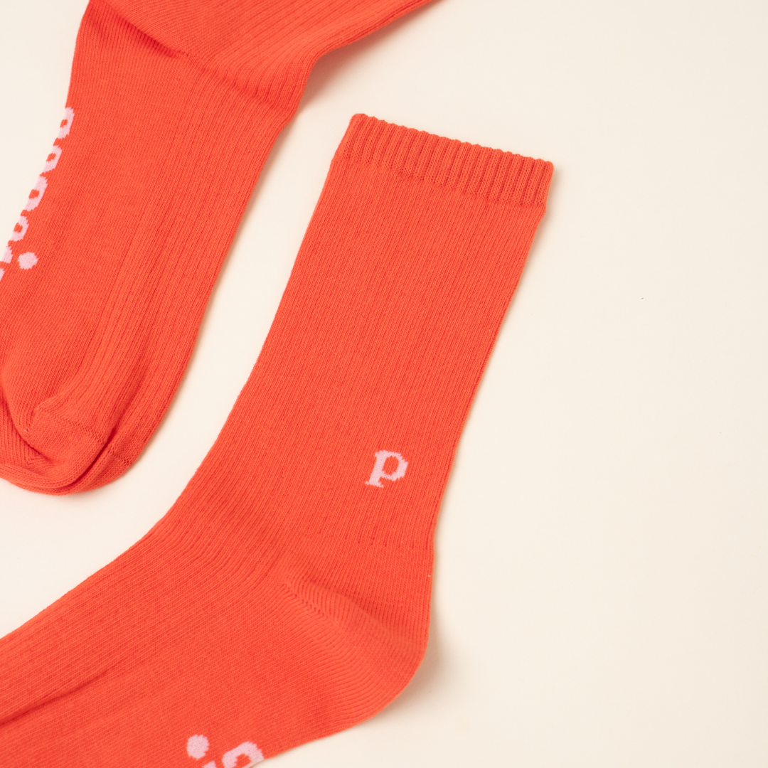 The Casual - Socken aus Bio-Baumwolle in Aperol Rot