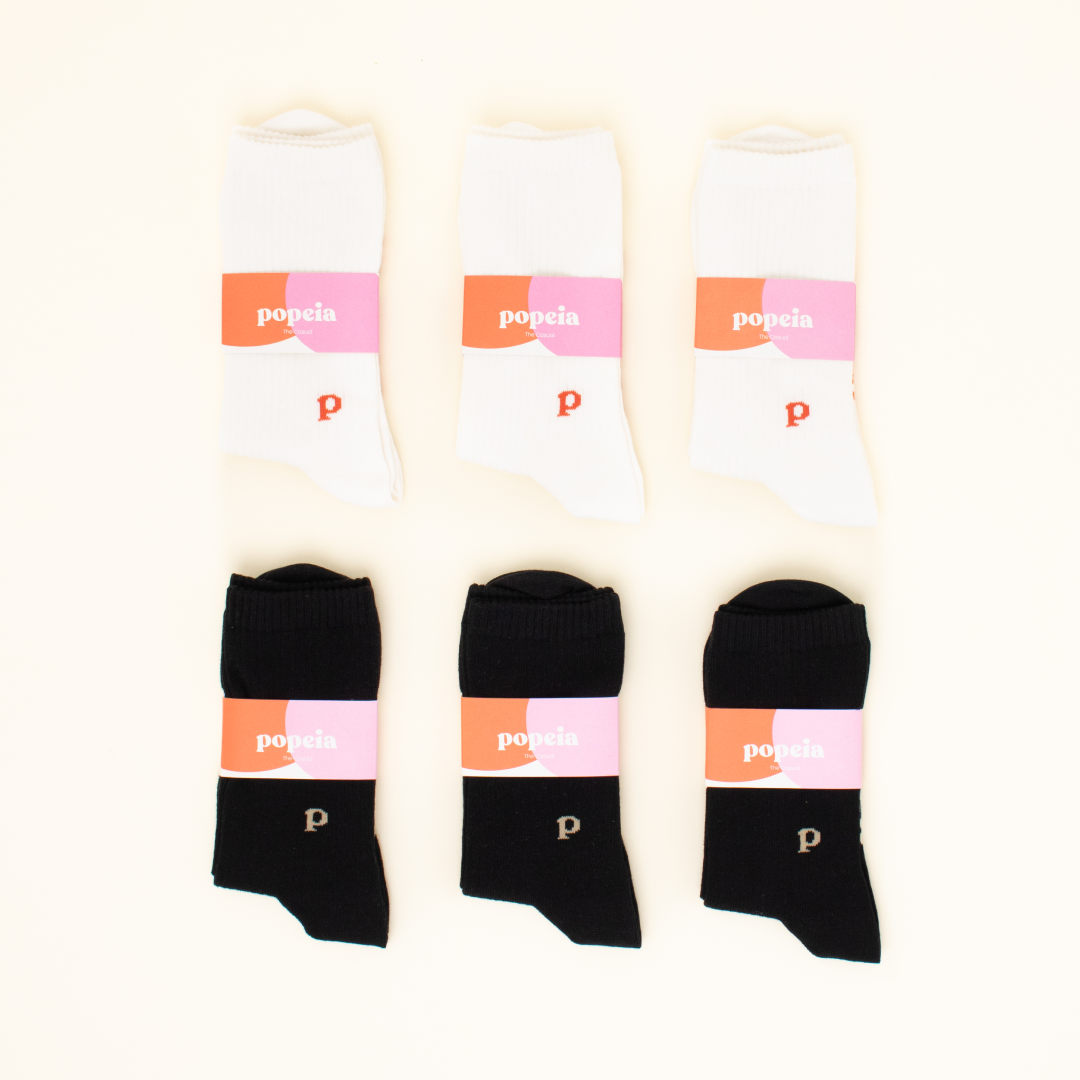 Gemischtes Set: Socken aus Bio-Baumwolle in Schwarz & Off-White