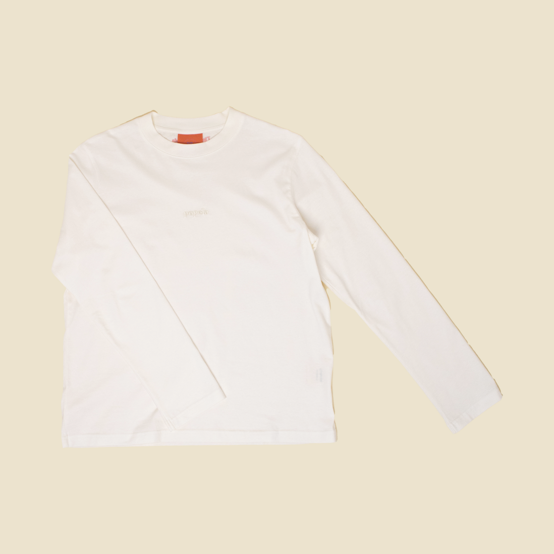 Langarmshirt aus Bio-Baumwolle in Off-White