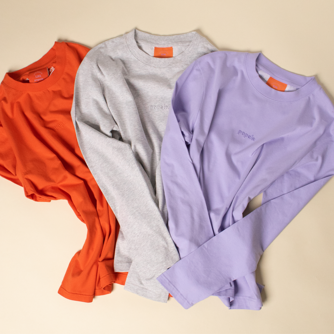 Langarmshirt aus Bio-Baumwolle in Grau