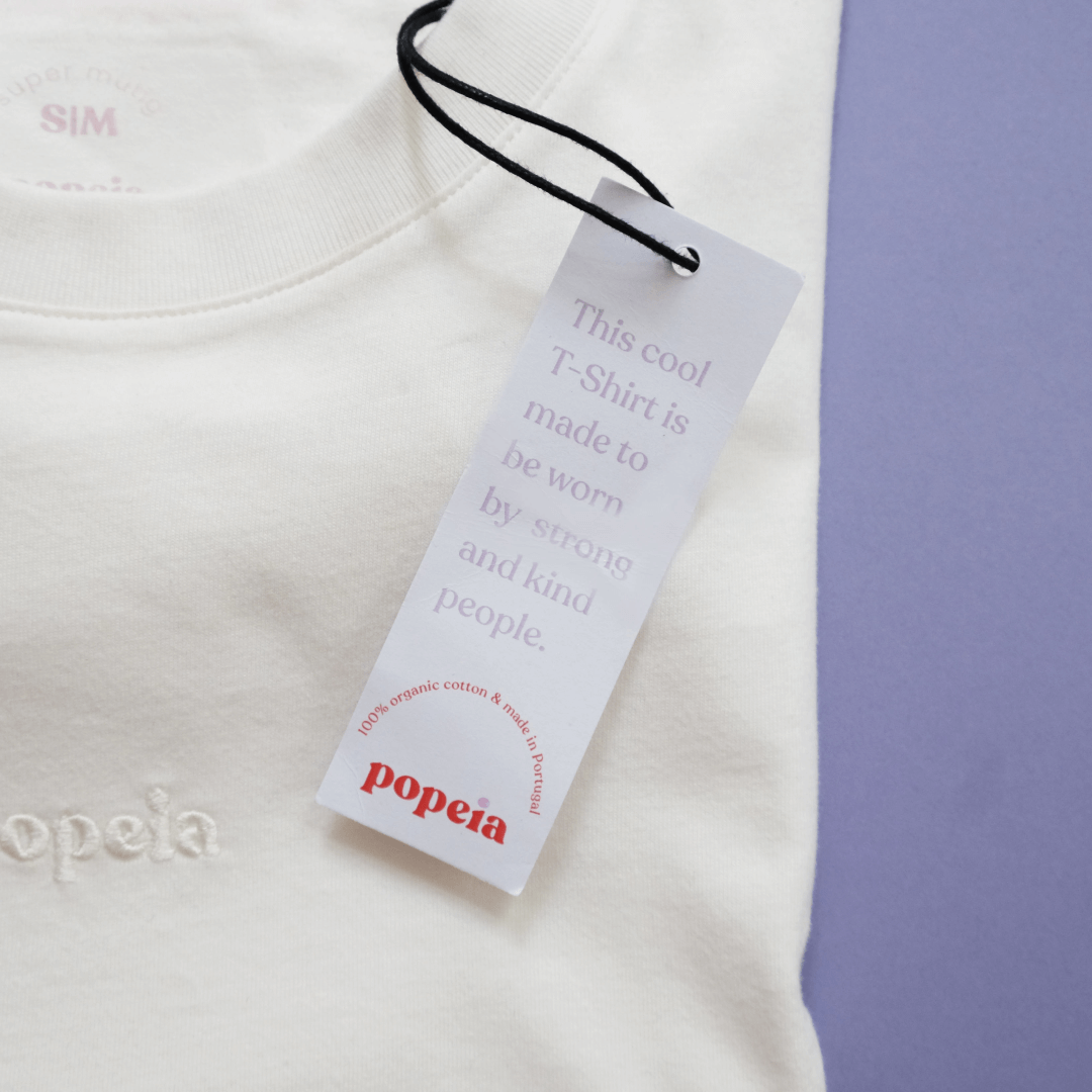 T-Shirt aus Bio-Baumwolle in Off-White