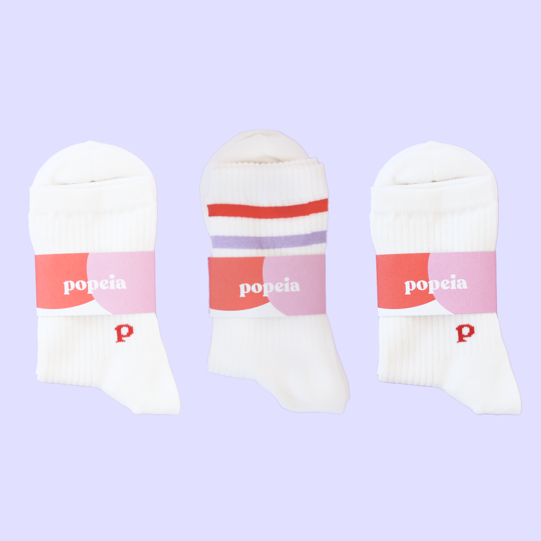 Gemischtes Set: Socken aus Bio-Baumwolle in Off-White