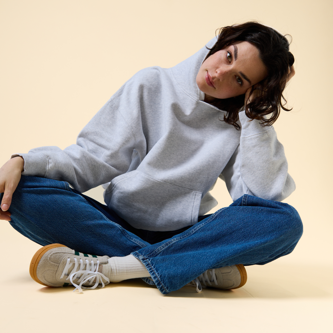 Hoodie aus Bio-Baumwolle in Grau
