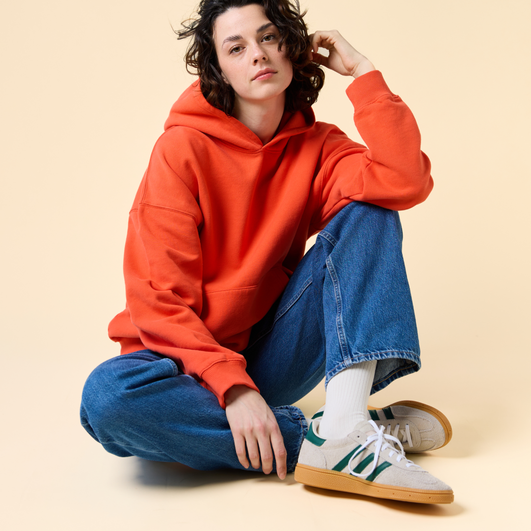 Hoodie aus Bio-Baumwolle in popeia Rot