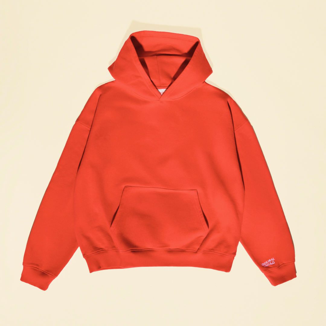 Hoodie aus Bio-Baumwolle in popeia Rot