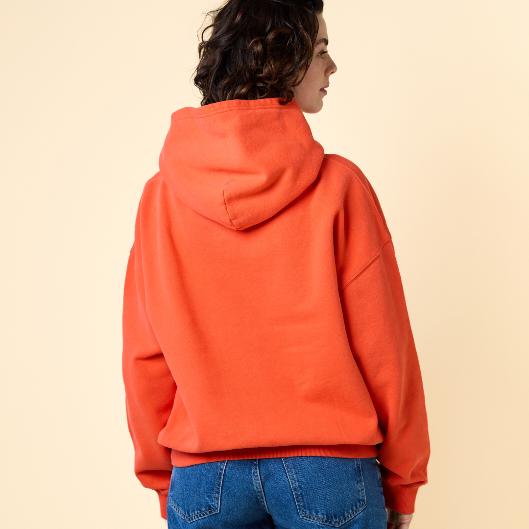 Hoodie aus Bio-Baumwolle in popeia Rot