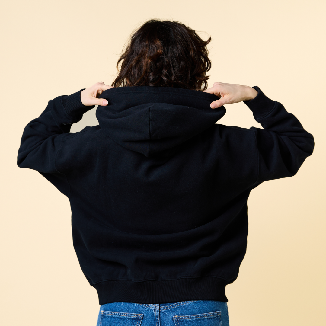 Hoodie aus Bio-Baumwolle in Schwarz