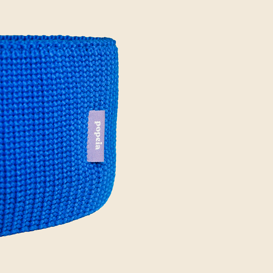Stirnband aus Merinowolle - Blau