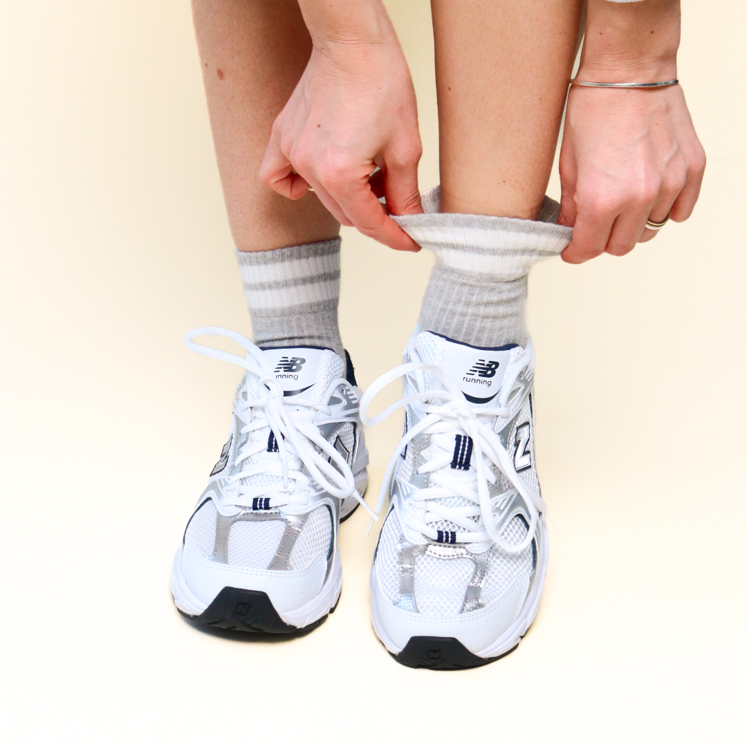 The Tennis - Ankle Socken aus Bio-Baumwolle in Grau