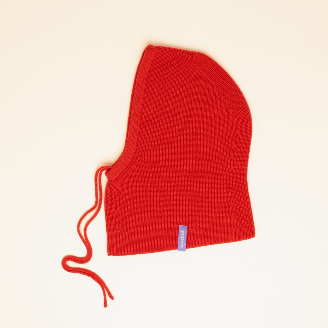 Balaclava aus Merinowolle - popeia Rot